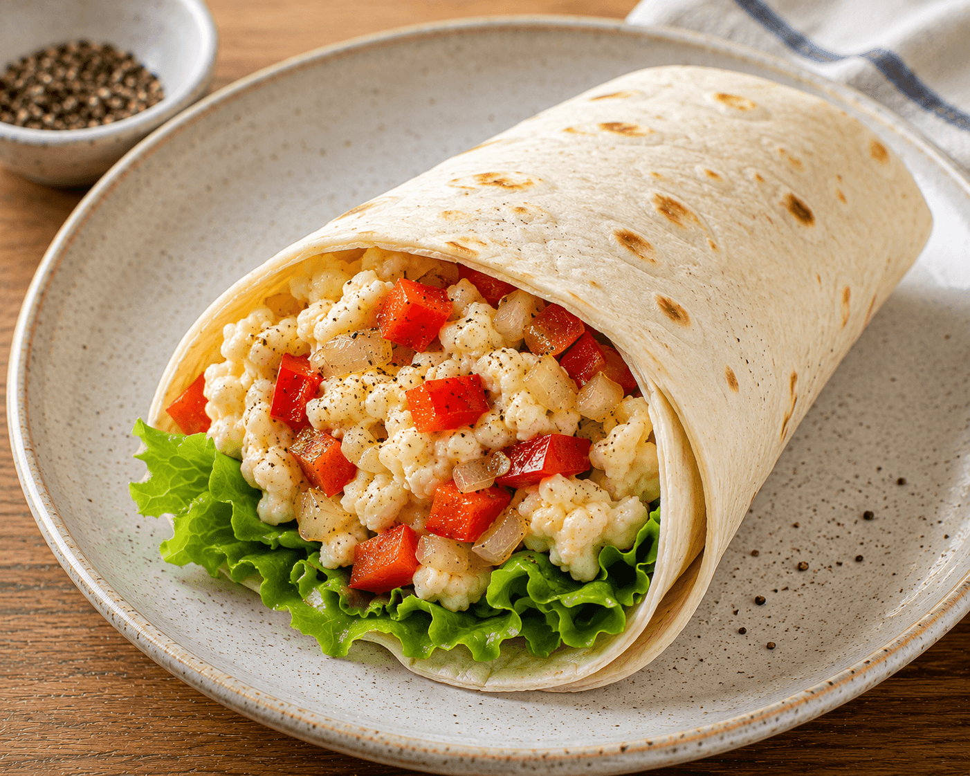Savoury Egg & Pepper Breakfast Wrap