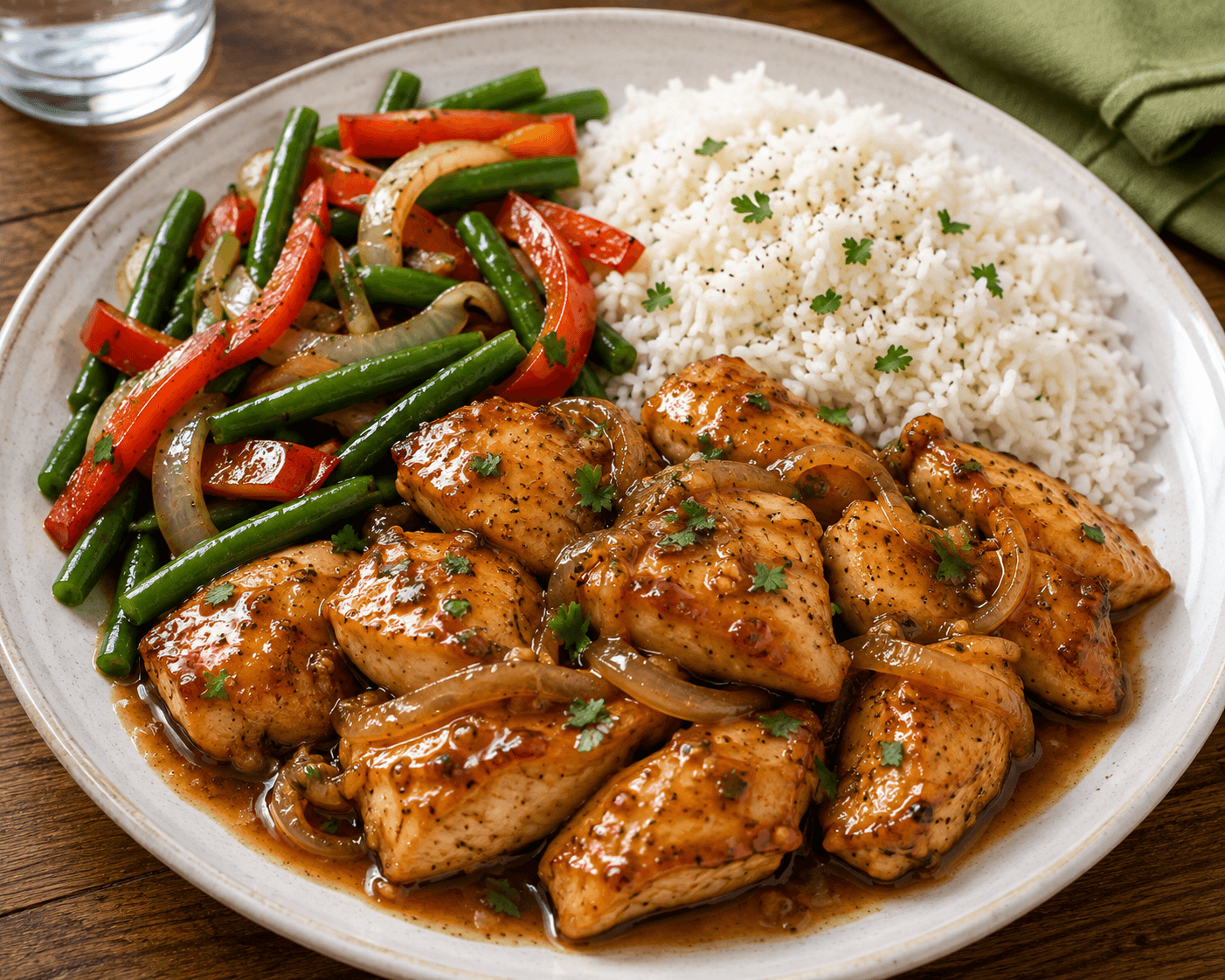 Honey Garlic Chicken with Rice