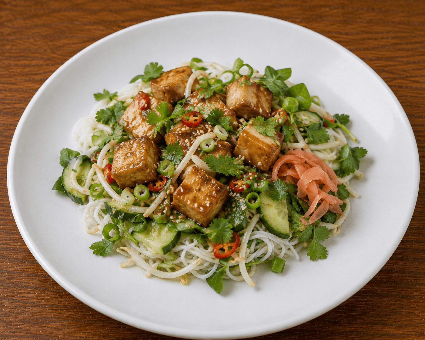 Sticky Tofu & Coriander Salad