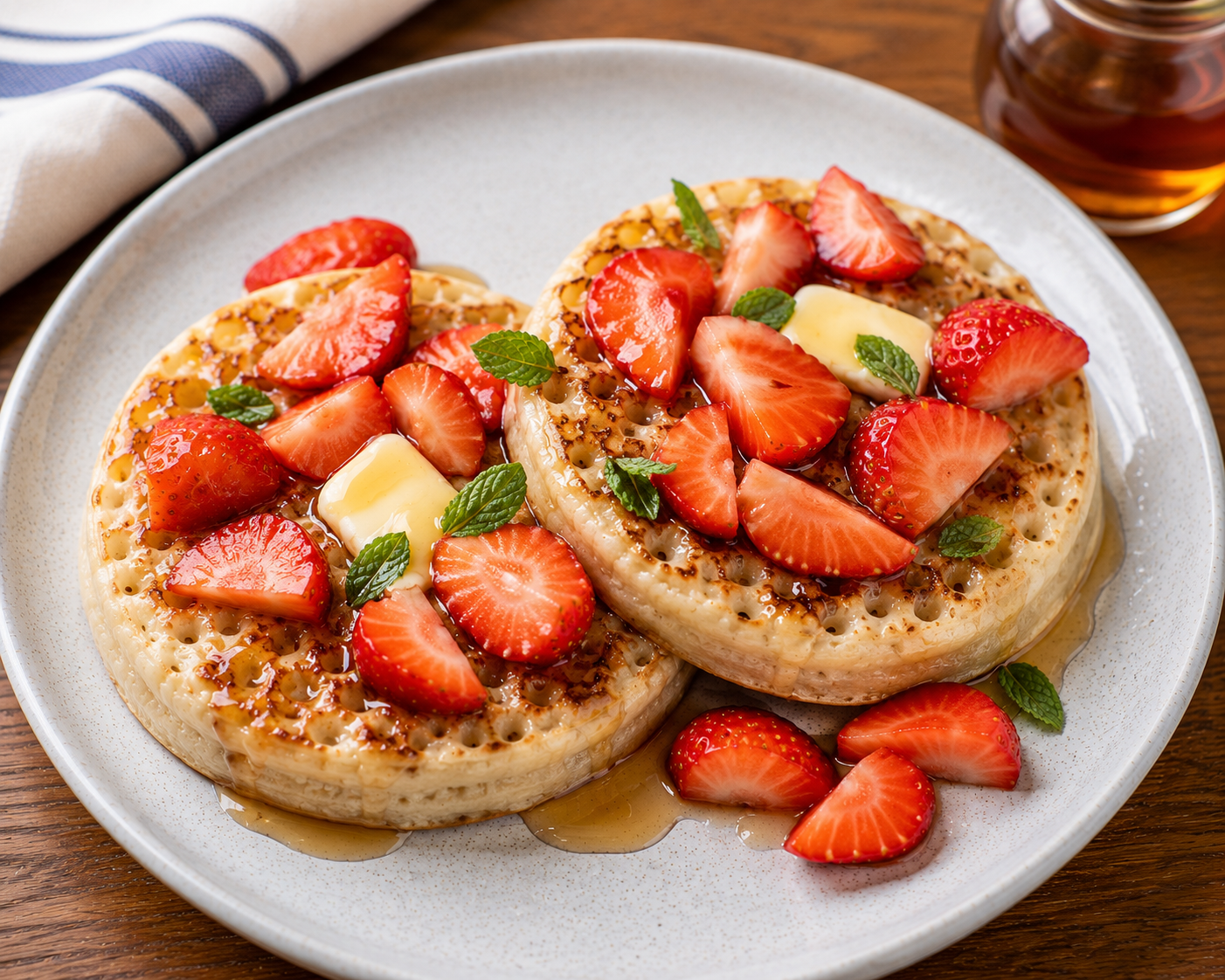Strawberry Breakfast Crumpets